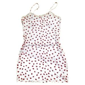 Womens cute white spaghetti strap 🍓strawberry dress🍓